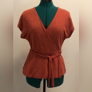 Banana Republic Linen Wrap Top, Small